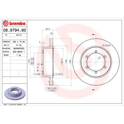 2x Brembo 08.9794.60 Bremsscheibe für RENAULT TRUCKS MAXITY