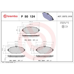 Brembo P 50 124 Bremsbelagsatz für MERCEDES BENZ C KLASSE E W213 S213 A238