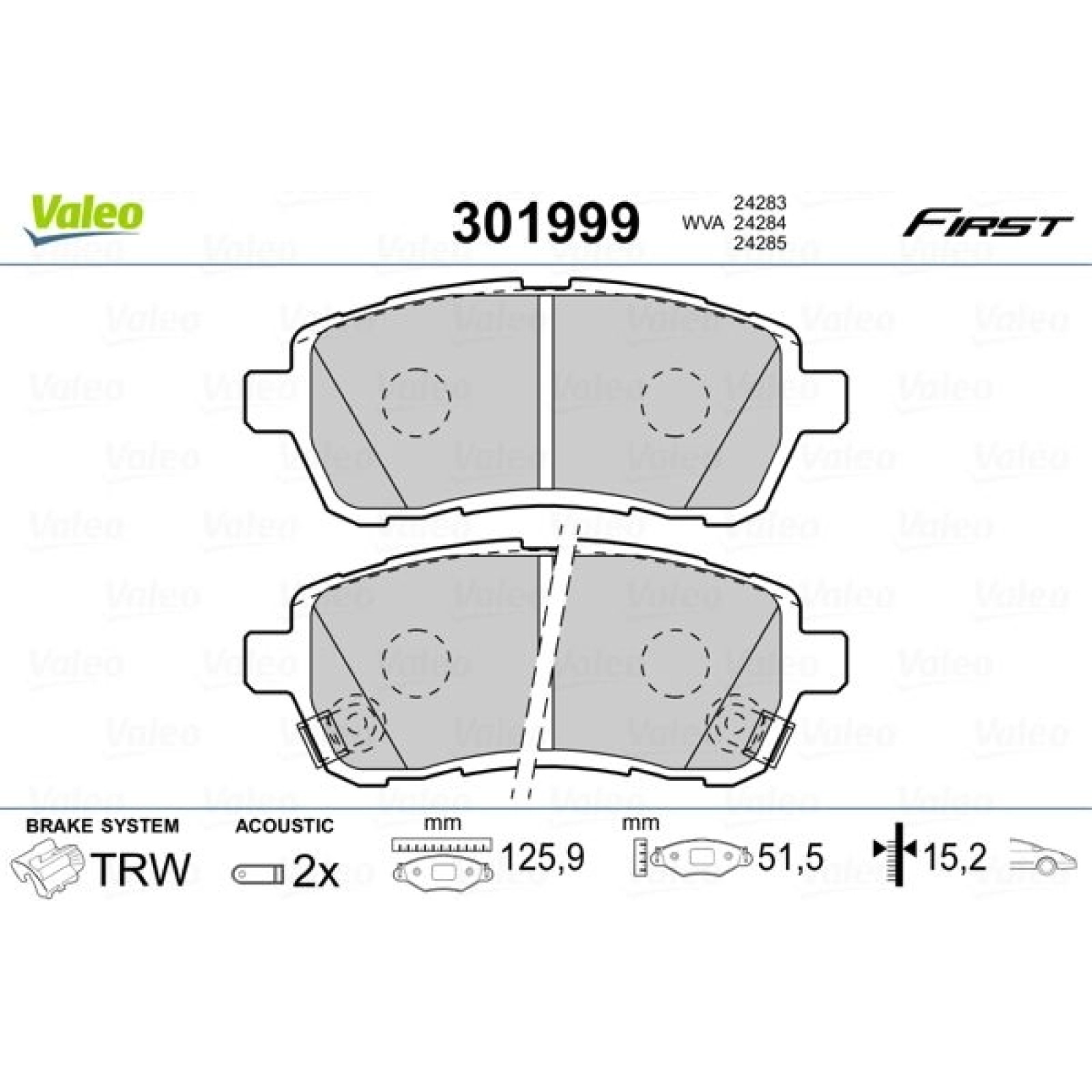 Ford Mazda Scheibenbremse Vorderachse Daihatsu Subaru Bremsbelagsatz BB08070
