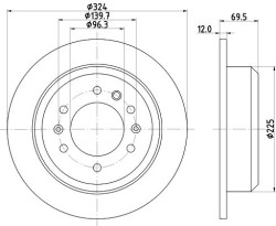 2x Hella 8DD 355 114-041 Bremsscheibe für KIA CARNIVAL GRAND CARNIVAL I VQ GQ