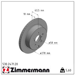 2x Zimmermann 530.2471.20 Bremsscheibe